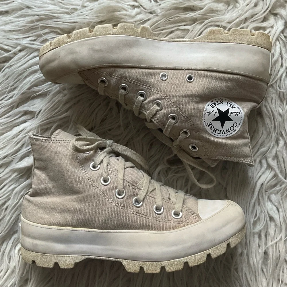 Converse Chuck Taylor All Star Lugged Desert Sand Platform Hi Top Sneakers Sz 7